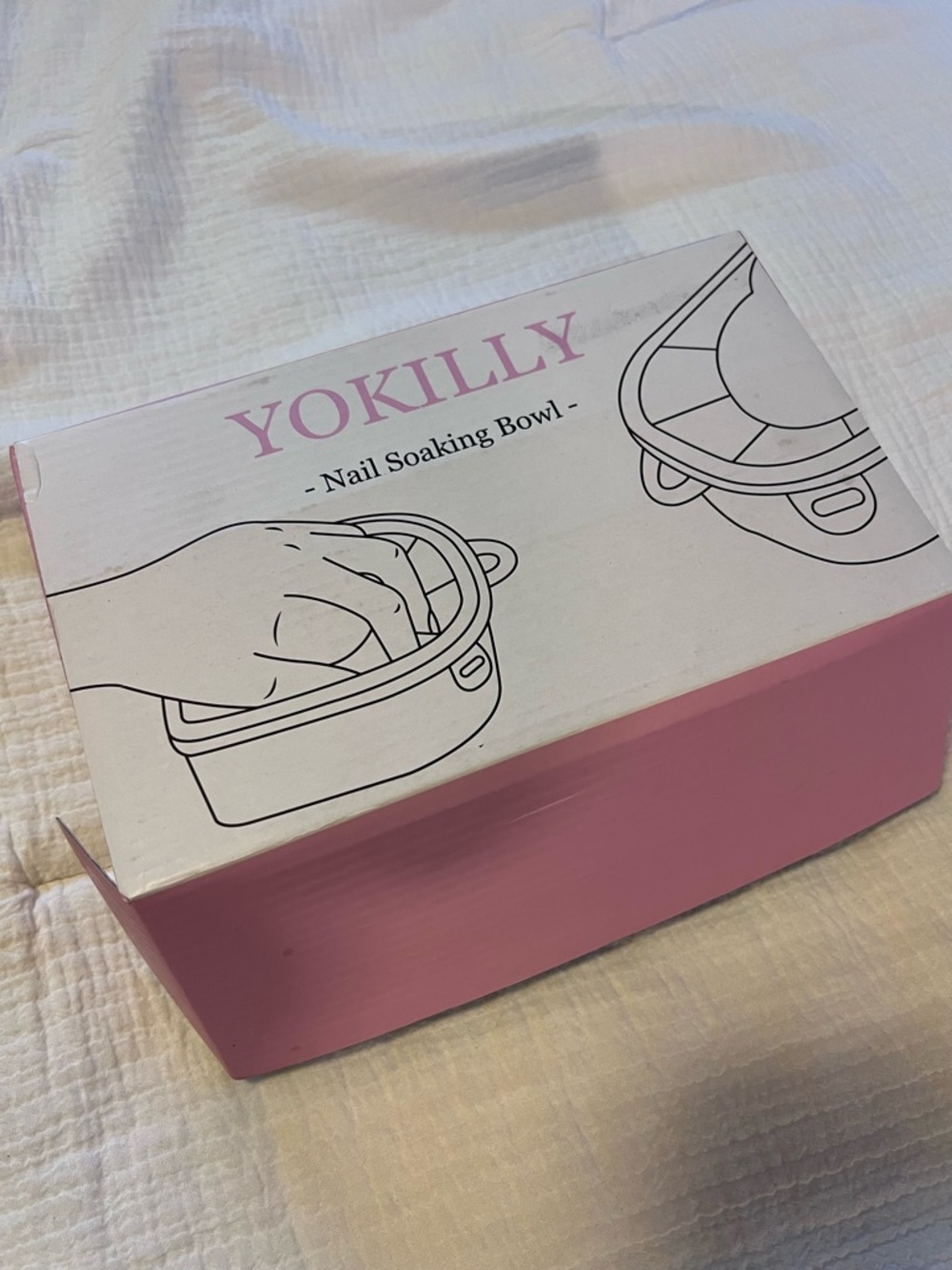 YOKILLY Pink & White Nail Soaking Bowl - Portable Manicure Basin